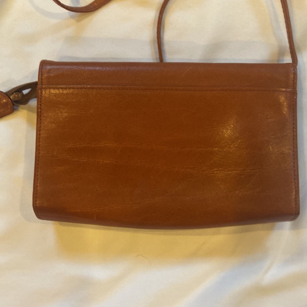 Enzo Angiolini Vintage Leather Crossbody Bag Cognac Mini Classic - Picture 4 of 11